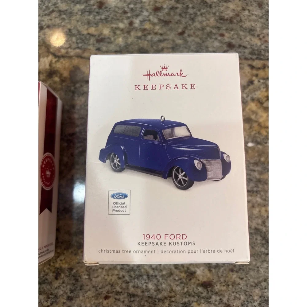 Hallmark Keepsake‎ Ornament Lot 2018 2019 Ford 1940 Snowflake Musical Exclusive